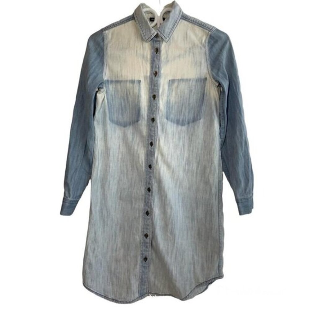 CLUB Monaco Long Sleeve Denim Shirt Dress Size 00